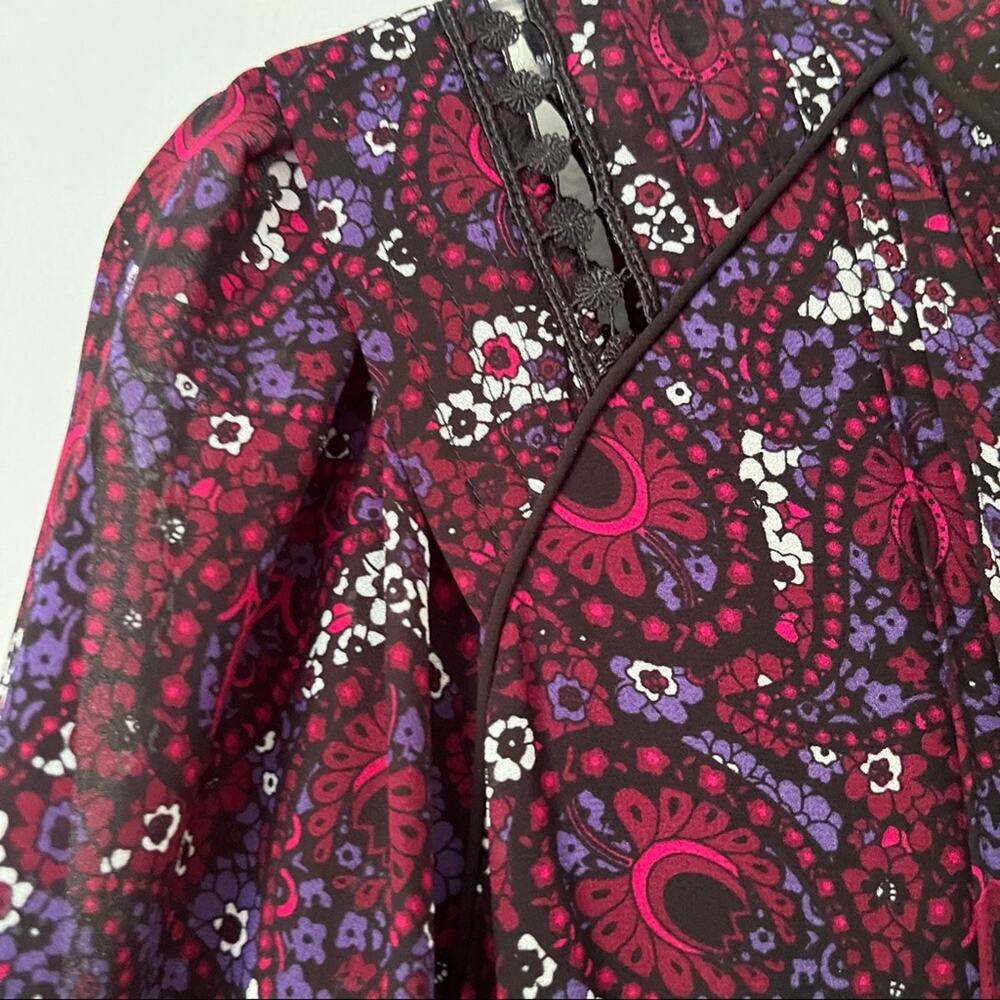 Michael Kors Burgundy Paisley Dress Size 2 - Work or Night Out - Picture 11 of 14